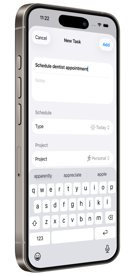 Seven on iPhone. Today view with overdue tasks and tally marks.