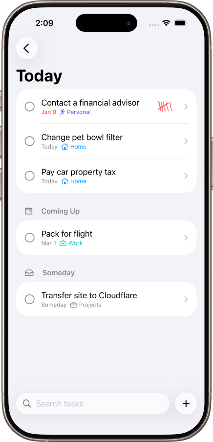 New Task dialog with schedule type and project assignment
